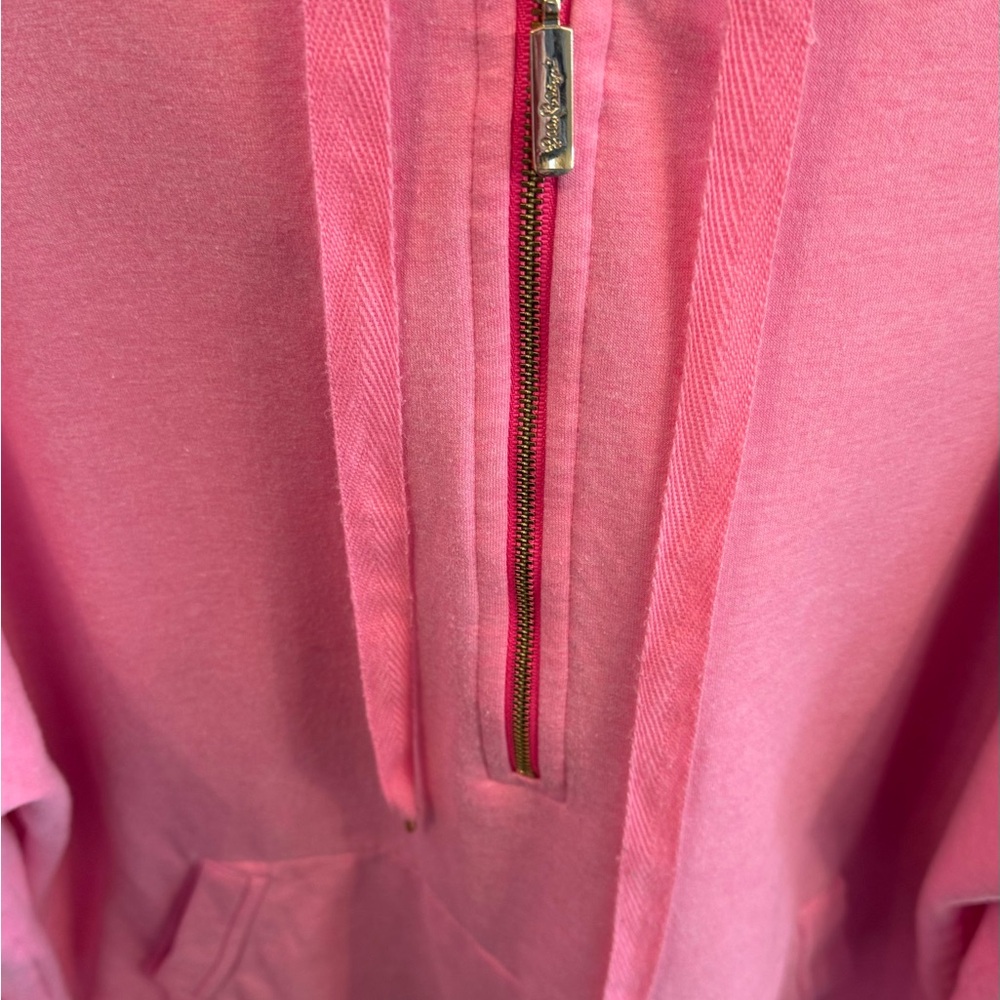Lilly Pulitzer Pink 3/4 zip Hoodie with pocket - Picture 8 of 10